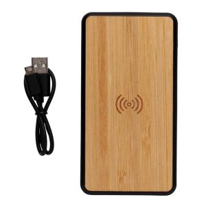 ASKAS memorii 8000 mAh Bamboo Wireless Powerbank 2