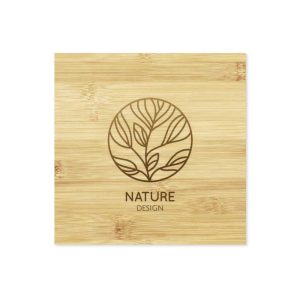 Branding Bamboo Tea Coasters with Case COA 03