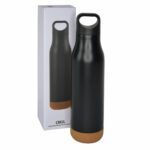 CREIL Giftology Insulated Water Bottle with Cork Base Black 1