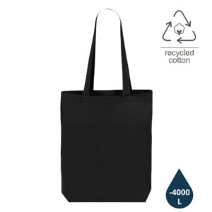 CTEN 428 DARGUN GRS certified Recycled Cotton Tote Bag with Gusset Black
