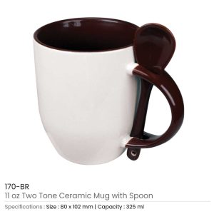 Ceramic Mugs with Spoon 170 BR