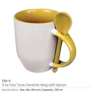 Ceramic Mugs with Spoon 170 Y