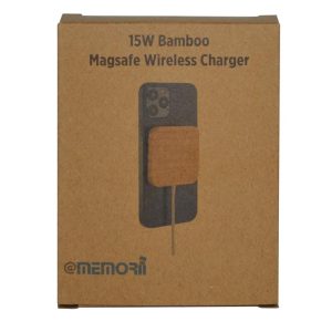 DOMITZ 15W Square Bamboo Magsafe Wireless Charger 3