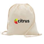Drawstring Backpack In 100 Cotton Fabric