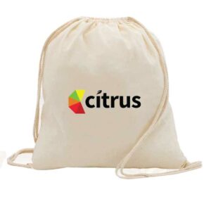 Drawstring Backpack In 100 Cotton Fabric