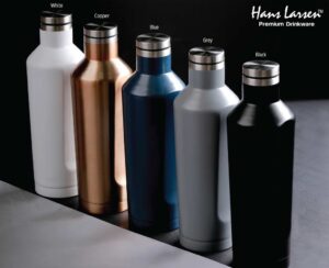 GALATI Hans Larsen Double Wall Stainless Steel Water Bottle Black 2