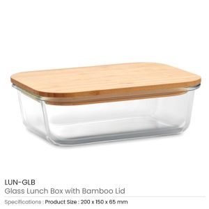 Glass Lunch Box with Bamboo Lid LUN GLB
