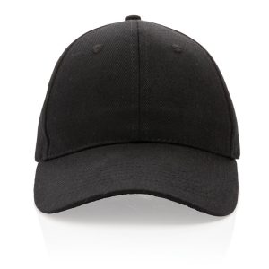 Impact AWARE™ 6 Panel 280gr Recycled Cotton Cap Black