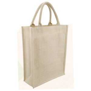 JT 101 White Eco neutral Jute Shopping Bag Vertical White
