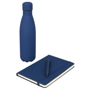 LAUTA Giftology Set of Stainless Bottle Notebook and Pen Blue