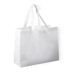 NW001 H White Non woven Shopping Bag Horizontal White