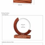 Premium Round Moon Crystal Awards with Wooden Base