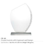Crystal Awards with Engraved Leaf Design CR 44