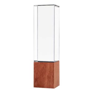 Cuboid Shape Crystal Awards with Wooden Base CR 59 Main