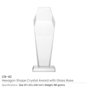 Hexagon Shaped Crystal Awards CR 42