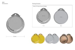 Medals Printing Area Details 2064
