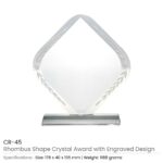 Rhombus Shaped Crystal Awards CR 45