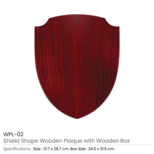 Shield Shaped Wooden Plaque WPL 02