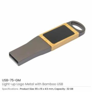 Light Up Logo Metal with Bamboo USB 75 GM 600x600 1
