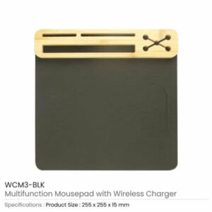Mousepad with Wireless Charger WCM3 BLK 600x600 1