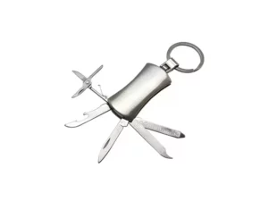 Spade scissors can opener knife