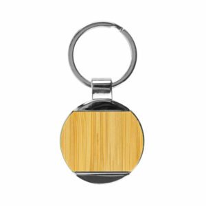 Round Bamboo and Metal Keychains KH 9 BM Front Side 600x600 1