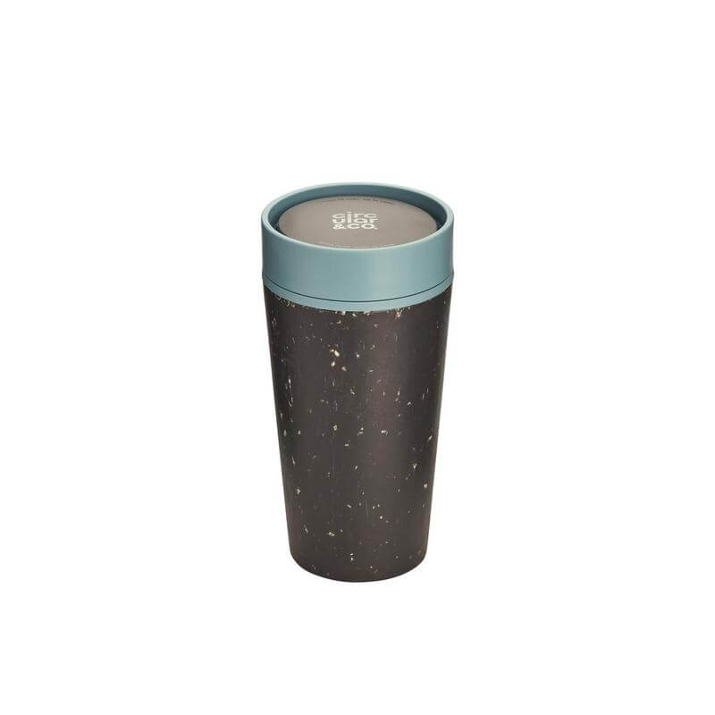 Circular Cup 12oz Black & Faraway Blue The Fab Store