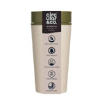 DWCC 3168 Circular Cup 12oz Cream Honest Green