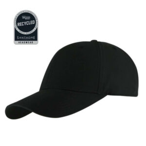 HWSN 516 ULTRA Santhome RPET 6 Panel DryNCool® Sport Cap Black