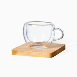 PAMA Set of 2 Expresso Cup with Bamboo Coaster 2