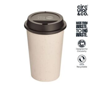DWCC 3184 Circular NOW Cup 12oz Cream Cosmic Black 1
