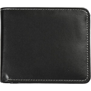 FISS eco neutral Cactus Leather Wallet with Coin Pocket Card Case Contrast Stitch Black 2
