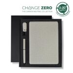 GSSN 9543 CHANGE ZERO Sustainable Gift Set with Refillable Notebook Pen USB Keychain Grey
