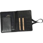 SILZ eco neutral Cactus Leather Passport Wallet with Contrast Stitch Black